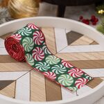 Decorazioni natalizie fai da te con fiocco, nastro da regalo stampato colorato (modello C)