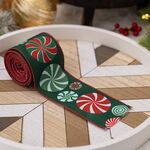 Decorazioni natalizie fai da te con fiocco, nastro da regalo stampato colorato (modello D)