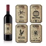 8 pezzi/set adesivi per etichette di vino di Halloween, forniture per feste, regalo divertente per vino