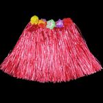 Costume da spettacolo di hula di Halloween da 30 cm, decorazione per feste hawaiane, colore: gonna di erba rossa