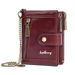 Baellerry D3261 Retro Multi-Slot per carte Portafoglio corto con doppia cerniera Portamonete (caffè)