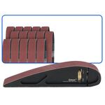 Ganwei Supporto per carta vetrata Regolabile Manuale Curva Smerigliatura Lucidatura Levigatrice a nastro Sandboard Strumento per la lavorazione del legno con 16 pezzi 120/320/600 Grit Cintura abrasiva