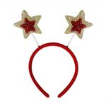 Fascia per capelli con decorazione per feste di Natale, accessori per capelli per bambini, colore: stella rossa e dorata