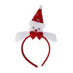 Fascia per capelli con decorazione per feste di Natale, accessori per capelli per bambini, colore: cappello rosso pupazzo di neve
