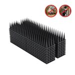 20 pezzi/scatola 30 cm 3 file punte repellenti per uccelli in plastica punte antifurto per uccelli che inseguono i gatti (nero)