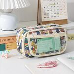 Borsa per cancelleria multistrato impermeabile di grande capacità, astuccio per matite in PVC trasparente (Dark Zoo)