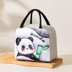 Borsa per il pranzo con motivo a cartoni animati 3D, grande capacità, borsa isolante portatile (grigio)