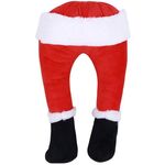 Decorazione per albero di Natale, gambe di elfo di Babbo Natale, decorazione per porta in peluche, ornamenti da appendere alla casa di Natale (rosso)