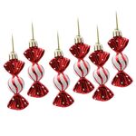 6 pezzi/scatola di caramelle albero di Natale fai da te ornamenti capodanno regali di Natale decorazione palla di Natale (rosso)