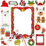 21 pezzi/set decorazioni per feste di Natale per bambini e adulti, cornici per foto eccentriche, accessori per foto portatili