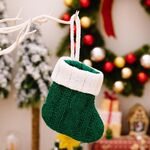 Mini calzini natalizi lavorati a maglia, decorazioni per le feste (verde)