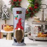 Sacchetto regalo per decorazione festa di Natale con coperchio per bottiglia di vino a forma di cartone animato (rosso)