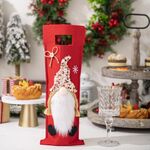 Sacchetto regalo per decorazione festa di Natale con coperchio per bottiglia di vino a forma di cartone animato (rosa)