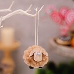 Albero di Natale in legno di agnello ciondolo agnello decorazioni per le feste (marrone)