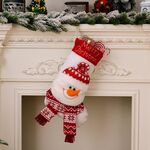 Decorazione natalizia Cartone animato Calzini lavorati a maglia tridimensionali Borsa regalo per bambini (pupazzo di neve)