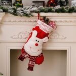 Decorazione natalizia Cartone animato Calzini lavorati a maglia tridimensionali Borsa regalo per bambini (alce)