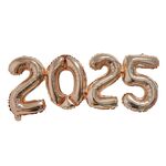 Palloncino numeri 2025 da 16 pollici, numeri di collegamento, palloncino in lamina, decorazione per festa di Capodanno, colore: oro rosa