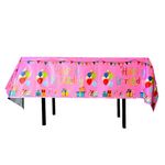 137x183cm Buon Compleanno Tovaglie in Pellicola di Alluminio PET Tovaglia Decorativa per Feste Impermeabile Usa e Getta, Stile: Palloncino Rosa Inglese