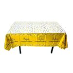 137x183cm Buon Compleanno Tovaglie in Pellicola di Alluminio PET Tovaglia Decorativa per Feste Impermeabile Usa e Getta, Stile: Stella d'Oro Spagnola