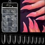 100 pezzi/scatola Stiletto Nail Tips Halloween Style Stiletto False Eagle Claw Art Nails (trasparente)