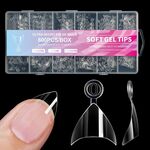 600 pezzi/scatola unghie finte ultra corte, punte di estensione trasparenti senza graffi, senza tracce, smerigliate, manicure da salone, stile: forma 01