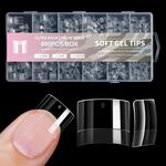 600 pezzi/scatola unghie finte ultra corte, punte di estensione trasparenti senza graffi, senza tracce, smerigliate, manicure da salone, stile: forma 04
