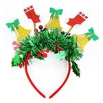 Vestito per festa di Natale Copricapo per capodanno Decorazione natalizia Fascia per capelli a strisce colorate, Stile: Calza di Natale con campane