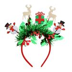 Vestito per festa di Natale Copricapo per Capodanno Decorazione natalizia Fascia per capelli a strisce colorate, Stile: Pupazzo di neve Alce