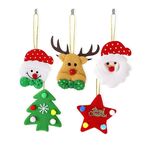 5 pezzi/borsa ciondolo albero di Natale cartone animato Babbo Natale alce pupazzo di neve pentagramma peluche bambole ornamenti appesi