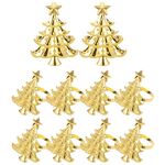 10 pezzi/sacchetto Anelli per tovaglioli per albero di Natale Fibbie per tovaglioli in metallo Decorazione per tavolo da pranzo in hotel (oro)
