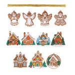 11 pezzi/set decorazioni natalizie per la casa pendenti in PVC ornamenti per alberi di Natale appesi scena disposizione puntelli