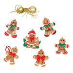 6 pezzi/set decorazioni natalizie a forma di omino di pan di zenzero pendenti in PVC ornamenti per albero di Natale da appendere alla scena