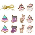 10 pezzi/set decorazioni natalizie a forma di pupazzo di neve di alce pendenti in PVC ornamenti per alberi di Natale appesi scena disposizione puntelli
