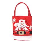 Borsa regalo per decorazioni natalizie di grande capacità, carina, per bambini, con caramelle (pupazzo di neve)