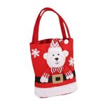 Borsa regalo per decorazioni natalizie di grande capacità, carina, per bambini, con caramelle (orso)