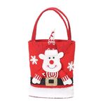 Borsa regalo per decorazioni natalizie di grande capacità e carina, borsa per caramelle per bambini (alce)