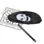 Sacchetto di caramelle di palma di Halloween, teschio di zucca, sacchetti per l'elemosina (nero bianco)