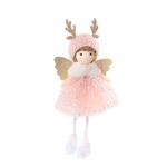 Ciondolo albero di Natale con perline, sari, angelo, ragazza, decorazione appesa, regalo per bambini, bambola carina (rosa)