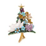 HC0729 Spilla di Natale Spilla per maglione giacca autunno inverno Ornamento per albero di Natale Corsage con diamanti