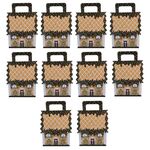 10 pezzi di scatole di caramelle di Natale in carta kraft, scatole di caramelle per borsette di Natale, stile: grande bordo marrone