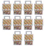10 pezzi di scatole di caramelle di Natale in carta kraft, scatole di caramelle per borsette di Natale, stile: piccolo bordo bianco