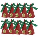 10 pezzi di scatole di caramelle natalizie triangolari per feste di Capodanno, regalo di Natale, scatola di carta per imballaggio, stile: omino di pan di zenzero