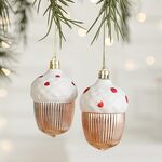 2 pezzi Decorazione Natalizia Albero di Natale Ciondolo Ornamento Appeso, Stile: Nocciola