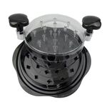 Macchina per triturare il pollo da 10 pollici con coperchio trasparente Strumento per triturare la carne antiscivolo (coperchio rotondo nero)