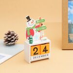 Giocattolo per bambini, regalo di Natale, calendario in legno, decorazione da tavolo della vigilia di Natale, stile: pupazzo di neve