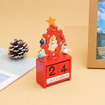 Giocattolo per bambini Regalo di Natale Calendario in legno Vigilia di Natale Ornamento da tavolo, Stile: Calendario Albero Rosso