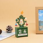 Giocattolo per bambini, regalo di Natale, calendario in legno, decorazione da tavolo per la vigilia di Natale, stile: calendario albero verde