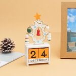 Giocattolo per bambini Regalo di Natale Calendario in legno Vigilia di Natale Ornamento da tavolo, Stile: Calendario Albero Bianco