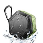 Altoparlante stereo Bluetooth impermeabile BT508 Vita portatile con microfono integrato e gancio, supporto chiamate a mani libere e scheda TF e FM, distanza Bluetooth: 10m (verde militare)