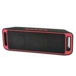 SC208 Carta multifunzionale Musica Playback Playback Bluetooth Speaker, Supporto HandFree Call & TF Card & U-Disk & Aux Audio & FM Function (Red)